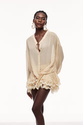 Cennet Kapşonlu Yaka Dantel Etek Takımı